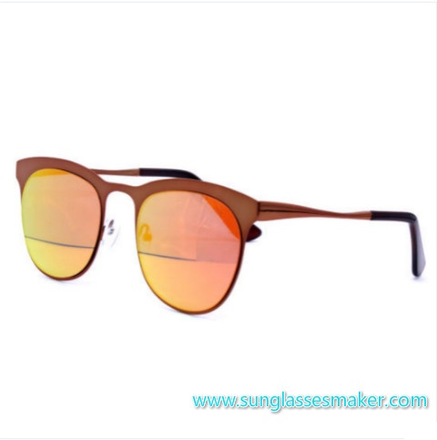Latest Metal Sunglasses Wholesale Round Mirror Metal Cat 3 UV400 Sunglasses 2017